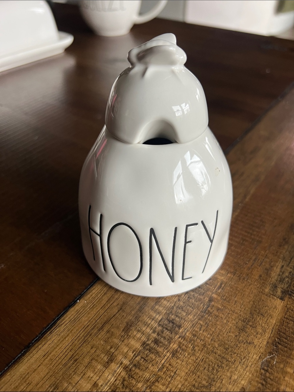 Rae Dunn White Honey Jar with Bee Lid